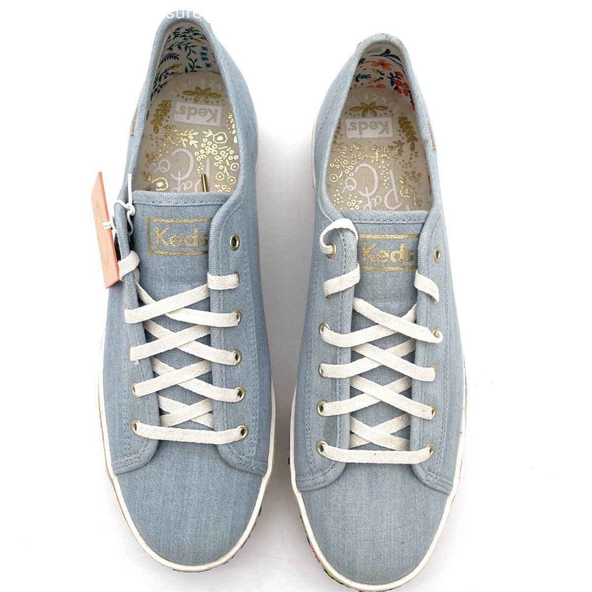 Keds X Rifle Paper Co. Triple Kick Floral Platform Blue Women's Size 10 Nwt — image 2 of 8